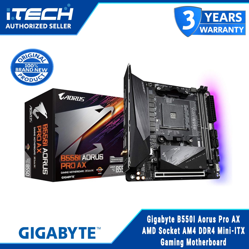 Gigabyte B550I Aorus Pro AX AMD Socket AM4 DDR4 Mini-ITX Gaming ...