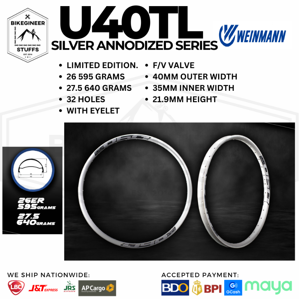 Weinmann U40TL Silver Anodized Series Rim/Price is per piece | Shopee ...