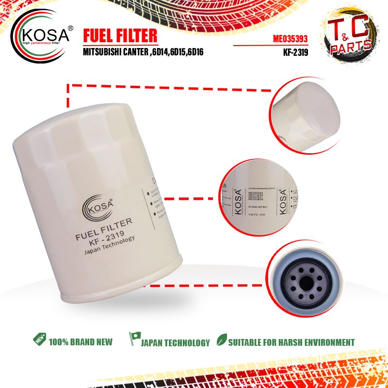 MITSUBISHI CANTER 6D14 6D15 6D16 FUEL FILTER ME035393 KOSA (1PC ...