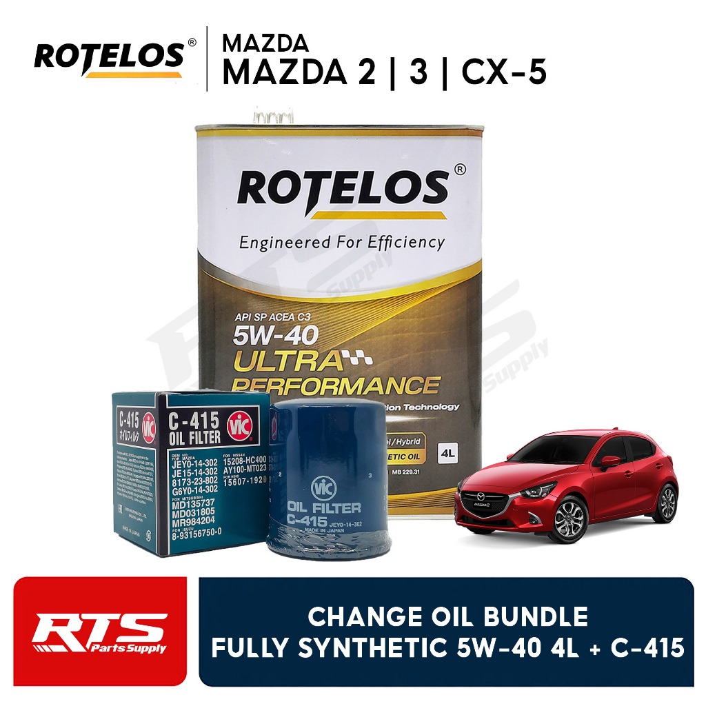 Rotelos Fully Synthetic 5w-40 Change Oil Bundle 4 Liters + C-415 ...