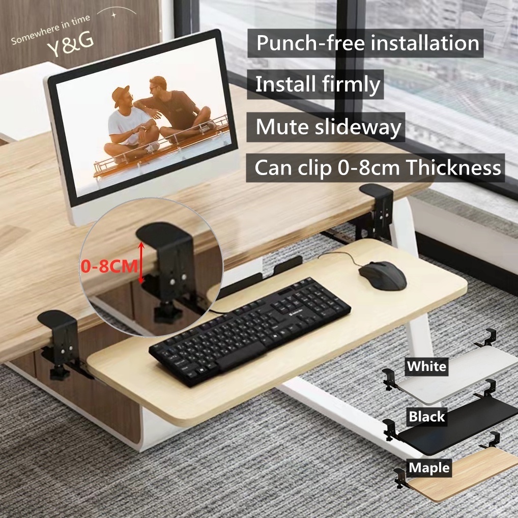 Punch-Free Sliding Rail Keyboard Rack keyboard tray table extension ...