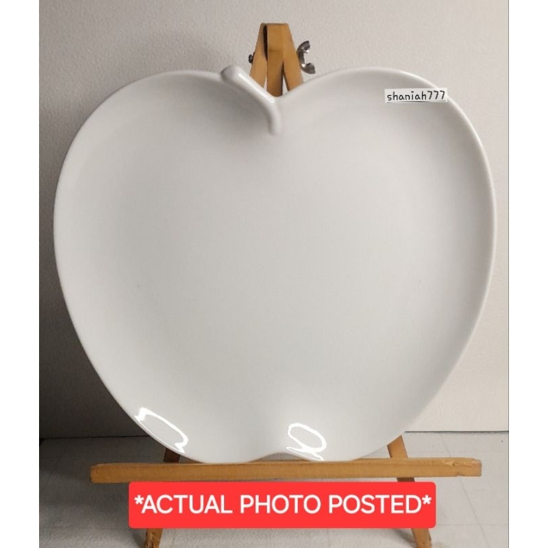 Minimalist White Borderless Apple Shape Ceramic Plate JP | Shopee ...