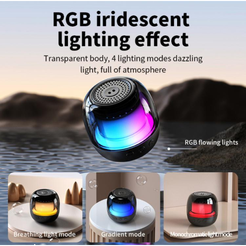 Portable Gyroscope Bluetooth Speaker RGB Light 360 Free rotation ...