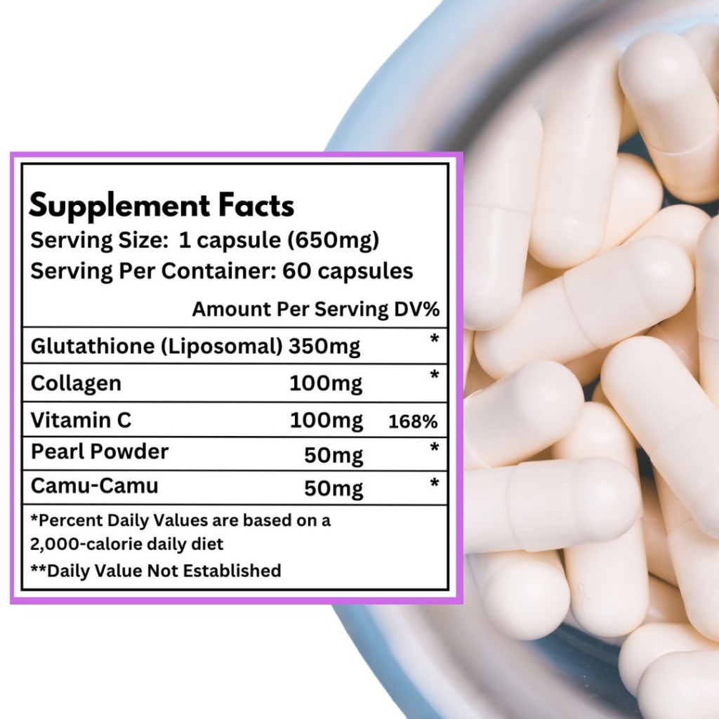 2] ULTRA White 650mg L- Glutathione Collagen Vitamin C Glowing Beauty  Supplement Capsules | Shopee Philippines