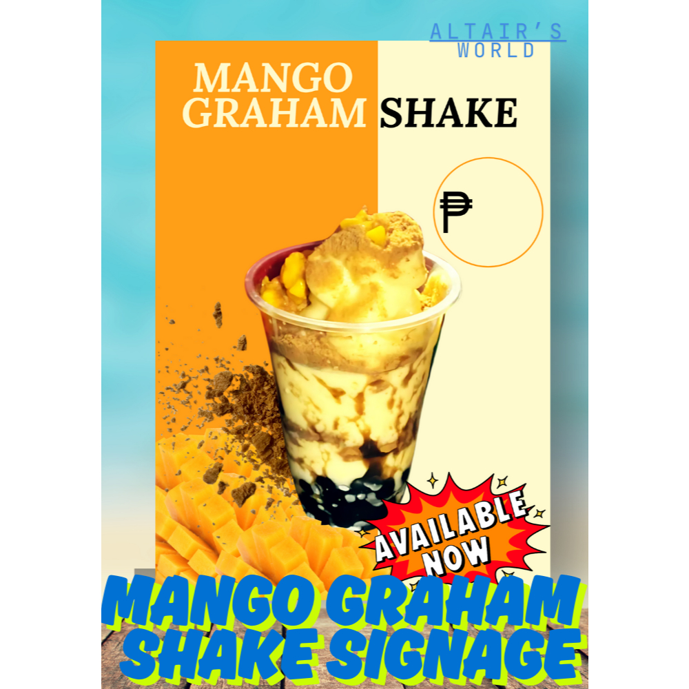 Mango Graham Shake Signage for Business – Laminated, PVC, Sticker ...