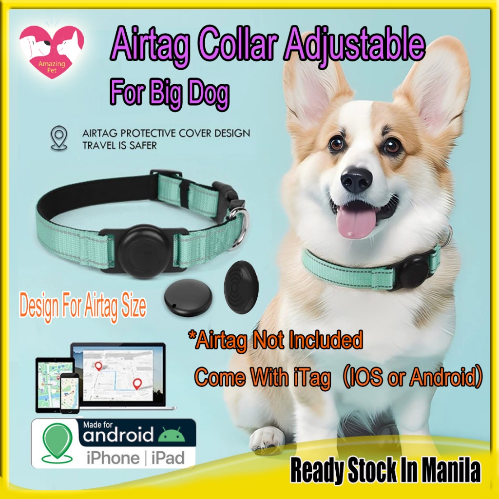 AirTag Smart Dog Collar Tracker with reflective tape for Dogs ...