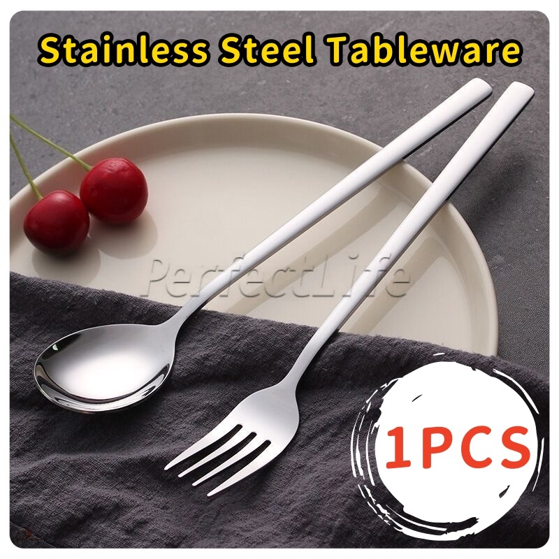 PL Kitkitchen 304 Stainless Steel Spoon Fork Tableware Fine Dining ...