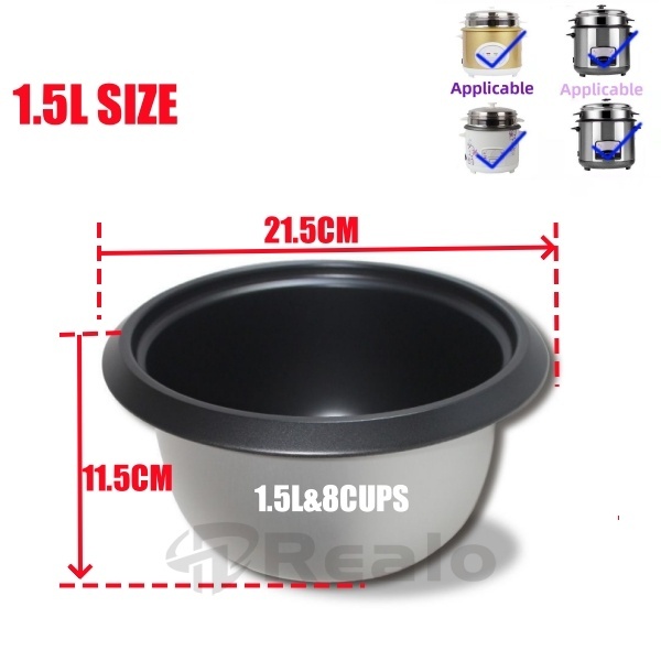 Rice cooker inner pot replace 1.5L8CUPS original old style non-stick ...