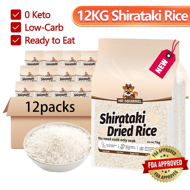 Mr.Squirrel 12KG Shirataki Rice Shiritaki Dried Rice Konjac Rice Keto ...