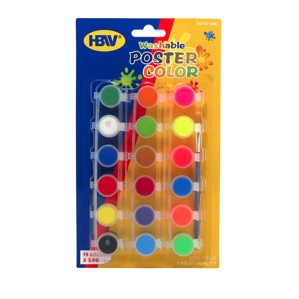 HBW POSTER COLOR WASHABLE 18 COLORS (3.5 grams) | Shopee Philippines