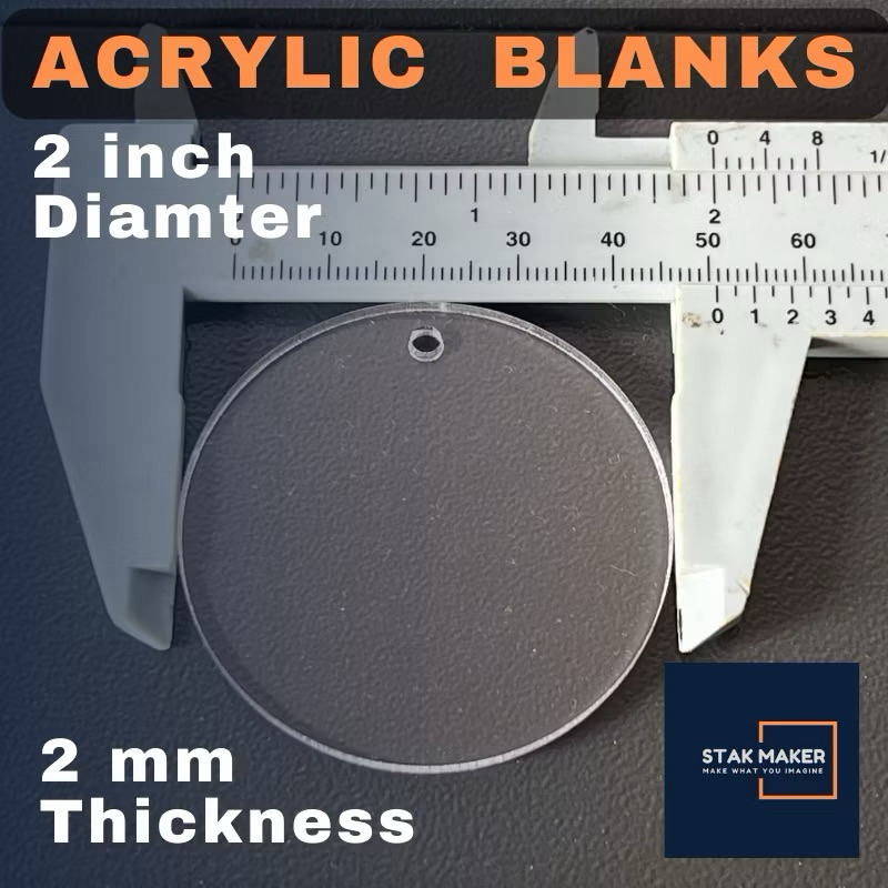 Acrylic Circle Blank 2mm - Clear 10 pcs (2 Inch Diameter) for DIY ...