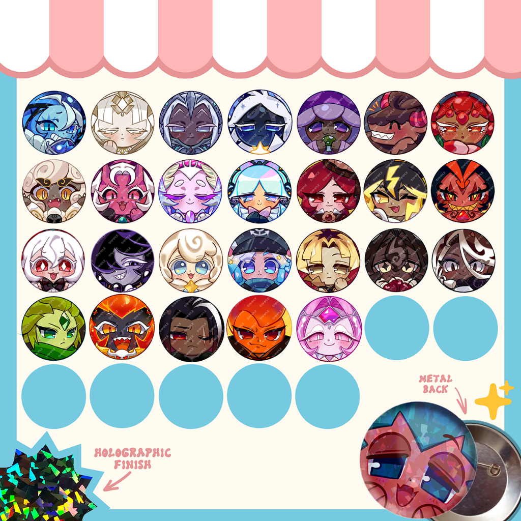 [Part 2] 3pcs for P120 | Cookie Run Kingdom + Ovenbreak 25mm / 1 inch ...