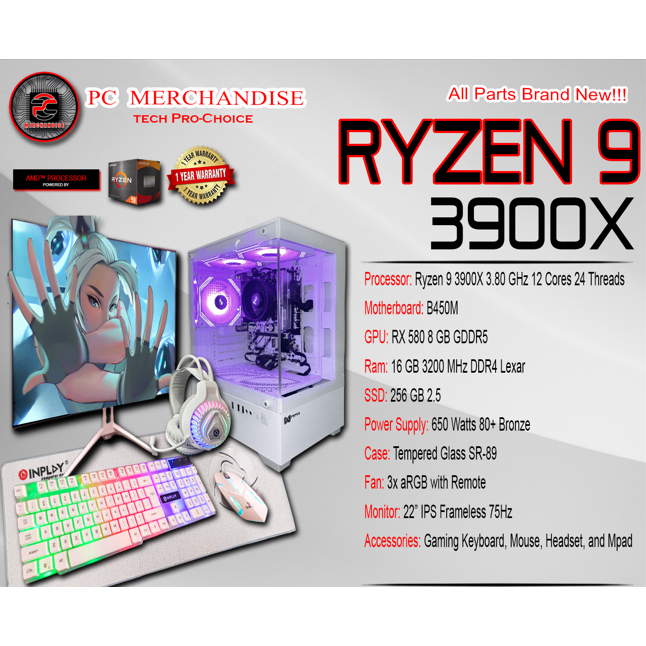 RYZEN 3900X GAMING SET [16GB RAM DDR4] [1TB SSD/500GB HDD