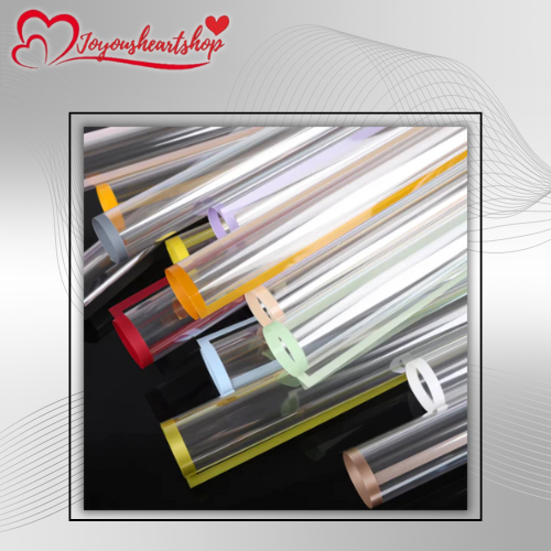 JOYOUSHEART Color Edge Line Clear Cellophane Flower Wrapping Paper ...