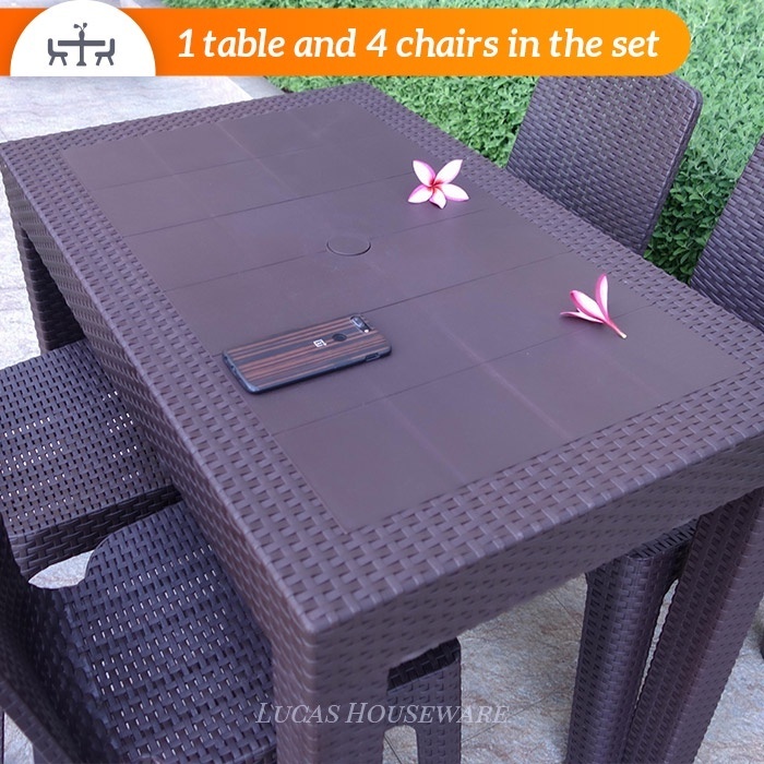 RATTAN DINNING TABLE/ 24X38 RECTANGLE TABLE AND 32X32 SQUARE INDOOR ...