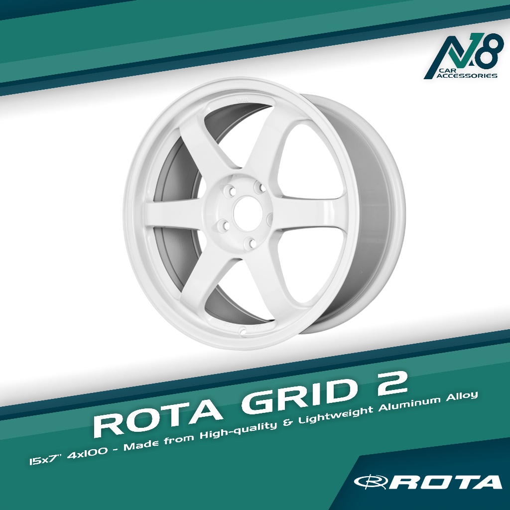 ROTA GRID2 15x7 4x100 WHITE Car Wheels Genuine | Shopee Philippines