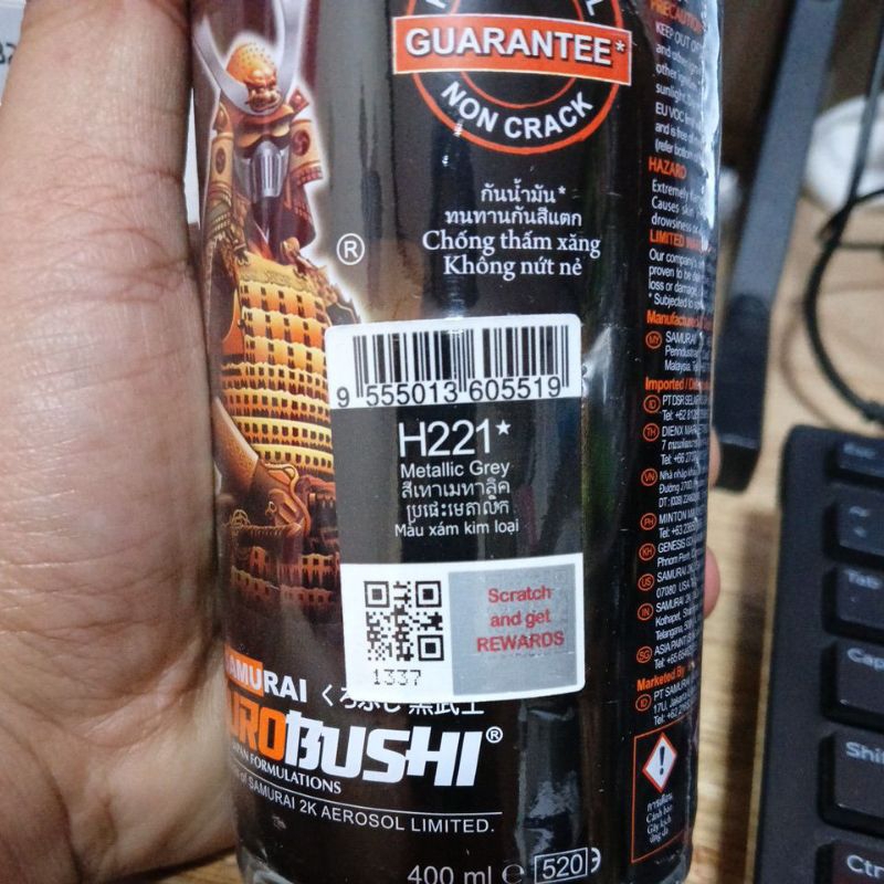Samurai Paint H221* Metallic Grey (Honda Color) 400ml | Shopee Philippines