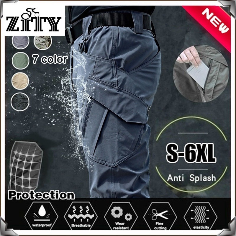 iX9 Waterproof Long Pants Cargo Pants 6 Packet Pants for Men Casual ...
