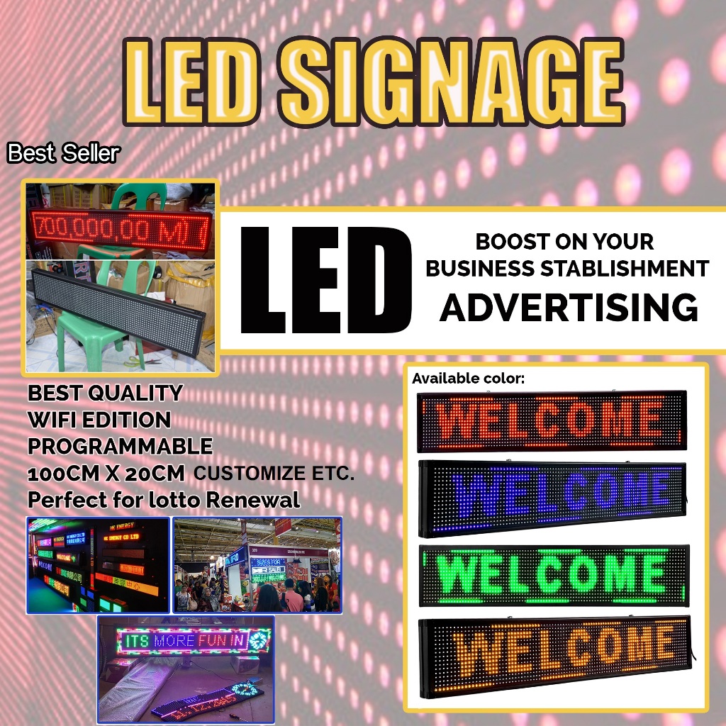 Wi-Fi Programmable LED Sign – Indoor Scrolling Text Display Banner ...