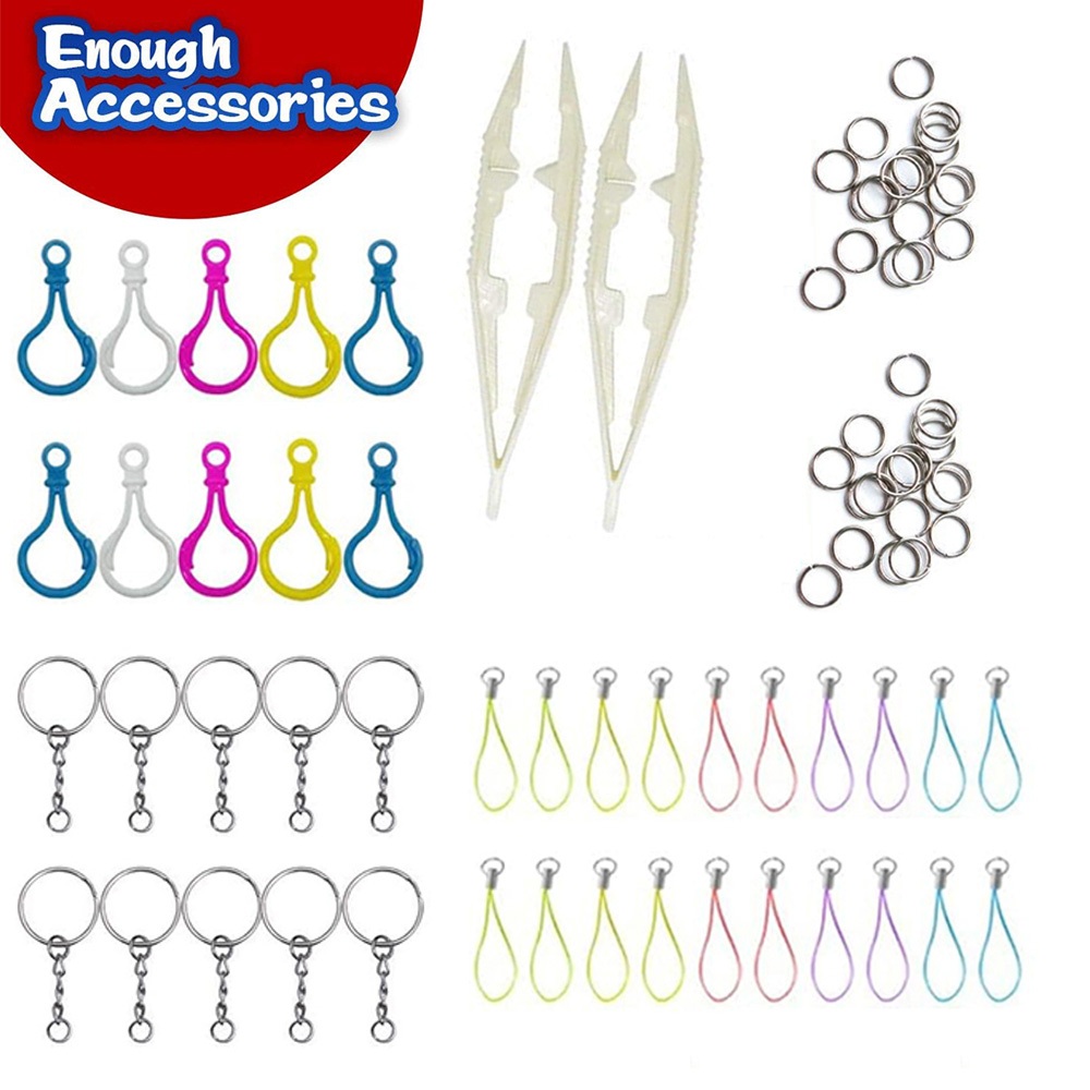 90 PCS Set Metal Keychain Plastic Bulb Shape Buckle Hand Phone Strap ...