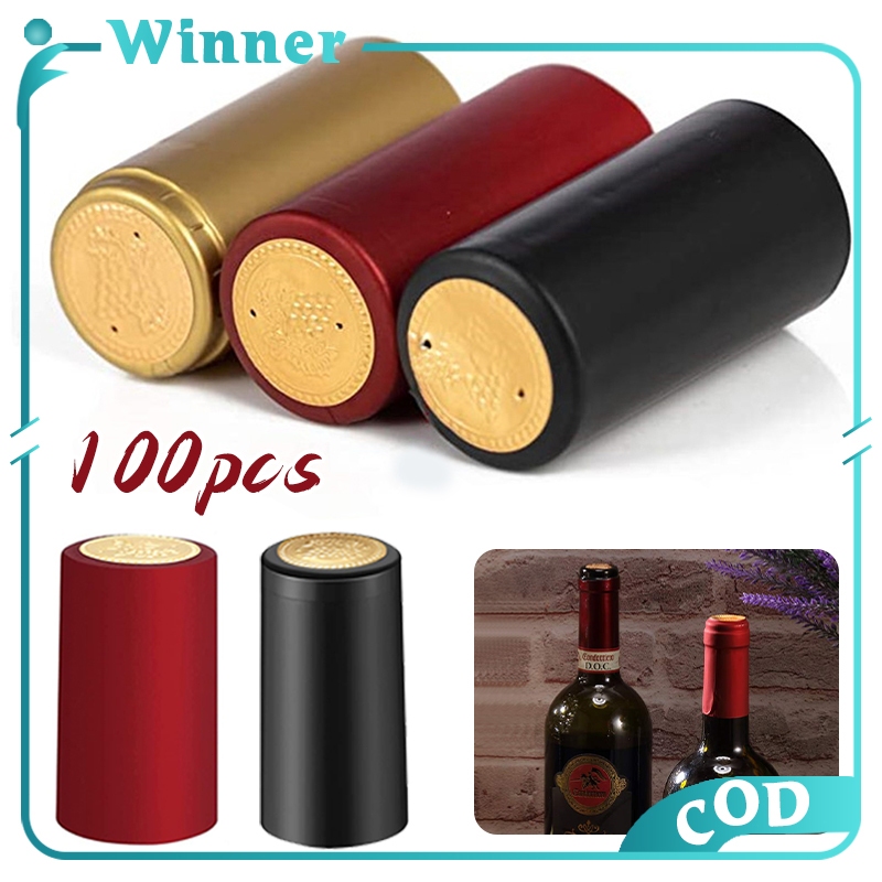 100PCS PVC Wine Bottle Sealing Cap 32mm Heat Shrink Capsule Wine Bottle ...