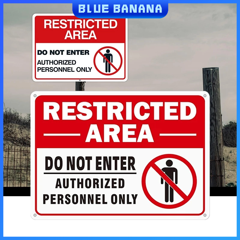 20*30cm Metal RESTRICTED AREA Warning Signage 