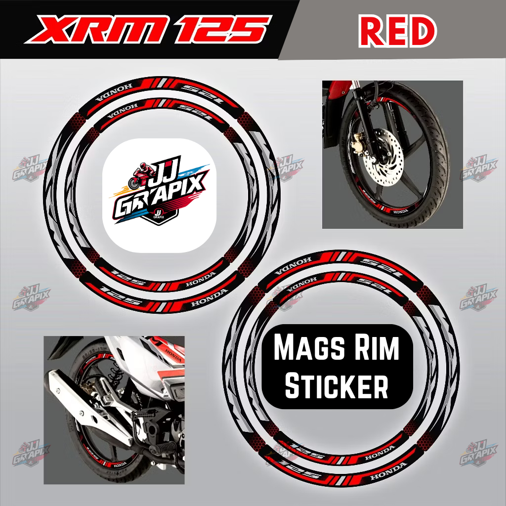 Honda XRM 125 Rim / Mags Sticker Decals - Laminated Protection Durable ...
