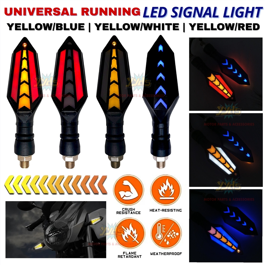 2PCS CQS UNIVERSAL RUNNING LED TURN SIGNAL LIGHT DOUBLE SIDED FLOWING ...