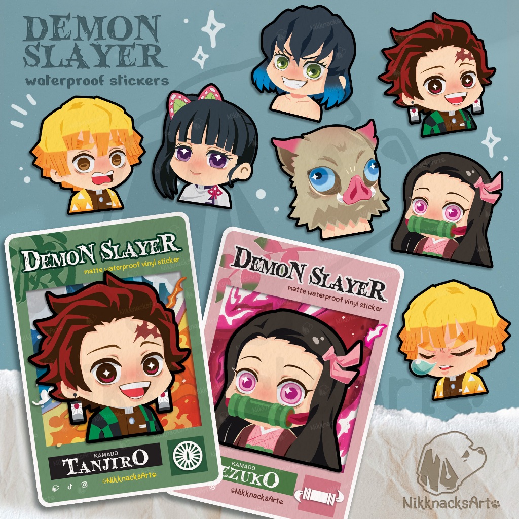 Demon Slayer Sticker 1- Waterproof & Weatherproof Vinyl Stickers- Cute ...