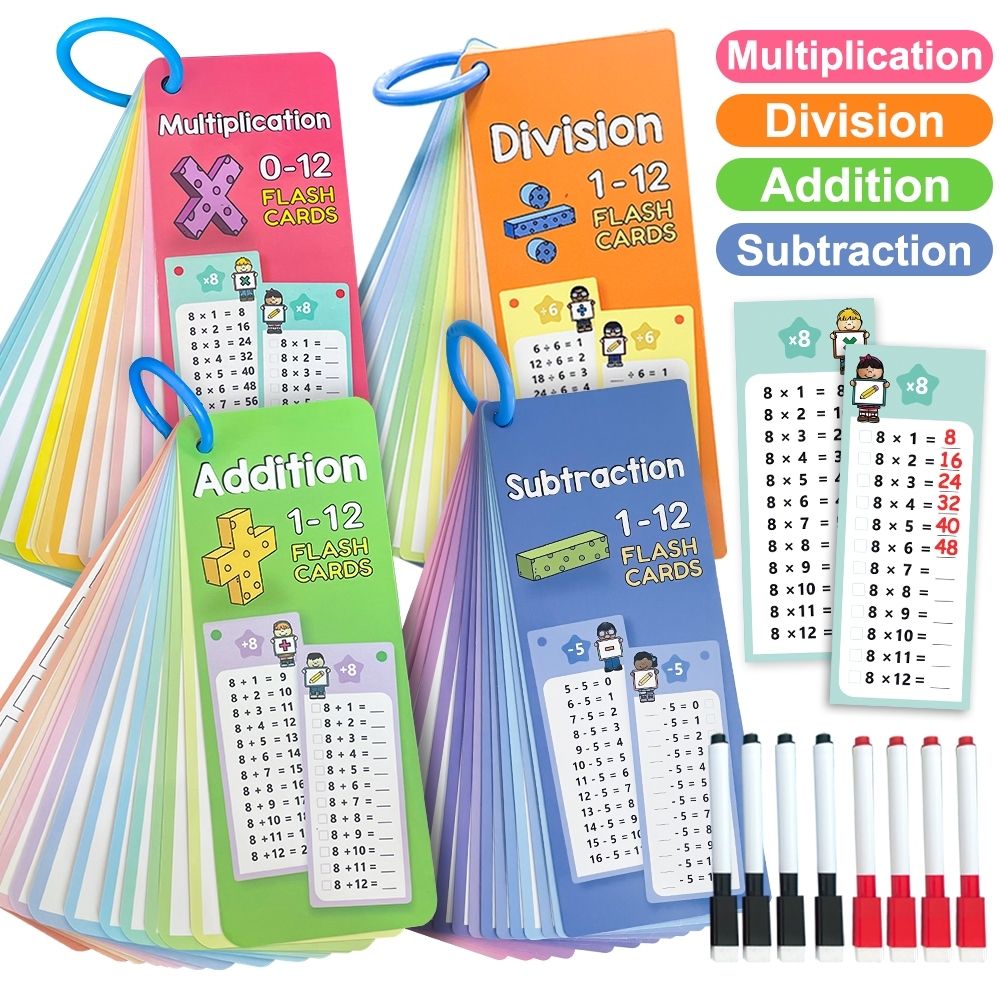 Kids Learn 0-12 Multiplication Math Flashcard Times Table Division ...