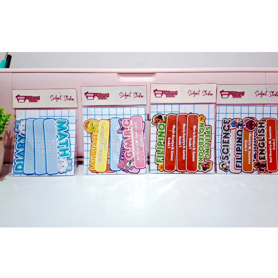 Subject Label Sticker | Subject and Name Character Design | Shopee ...