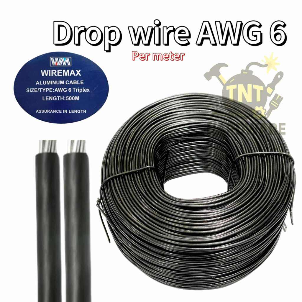 Local Made Service Drop Wire ACSR Service 6/7 14mm 2 BLACK WIRES 10-50m ...