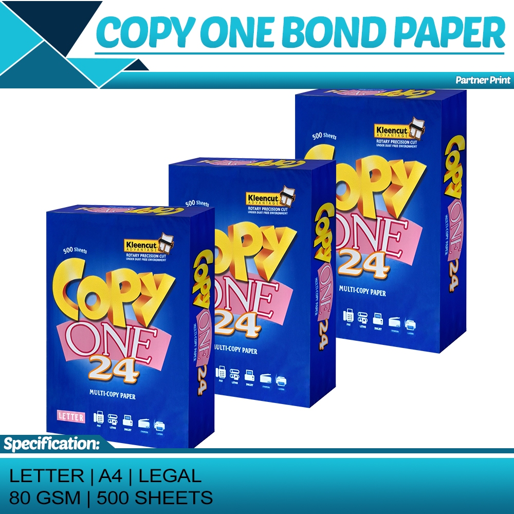 500sheets Copy One Bond Paper 80gsm Copy Paper Ultra White for School ...
