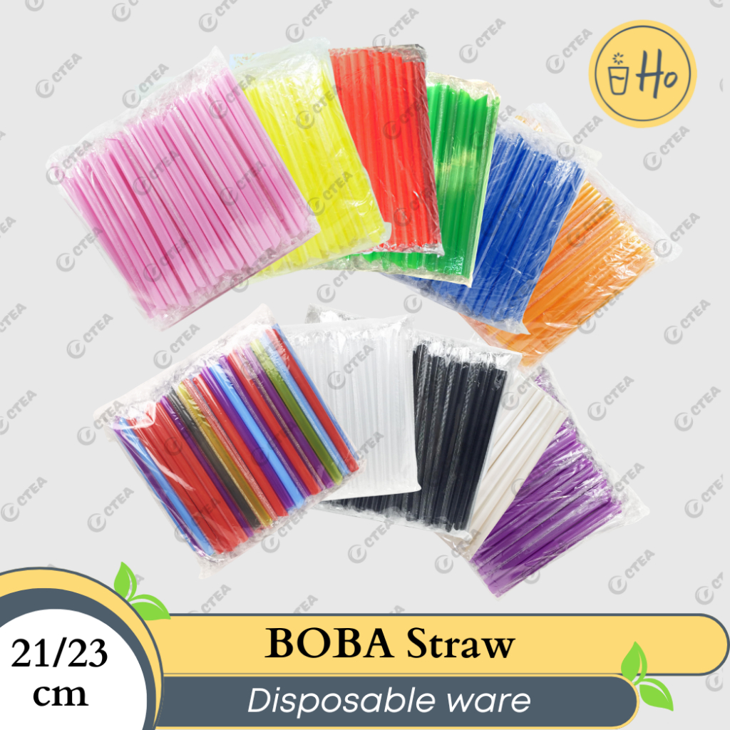 Boba /Thin/Juice Straw Individual Wrapped 21/23 CM (100 pcs/pack ...