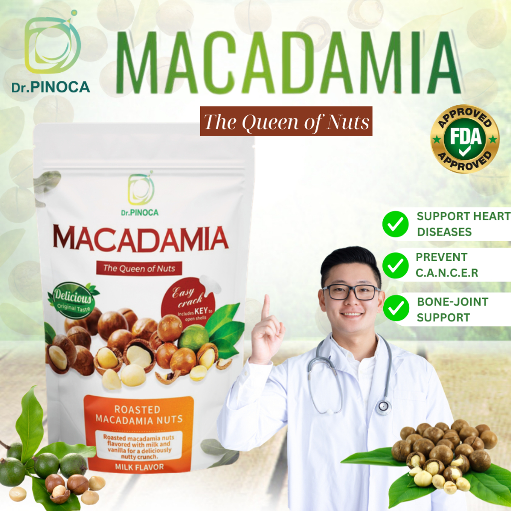 Dr Pinoca Macadamia Nuts Roasted 100% Organic Healthy Food Rich ...