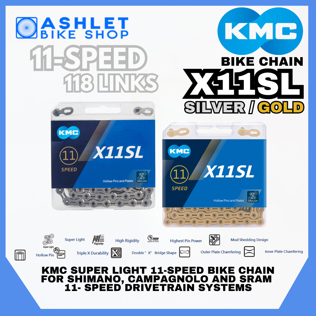 ORIGINAL KMC X11SL CHAIN 11 SPEED 118L SILVER GOLD w/ MISSING
