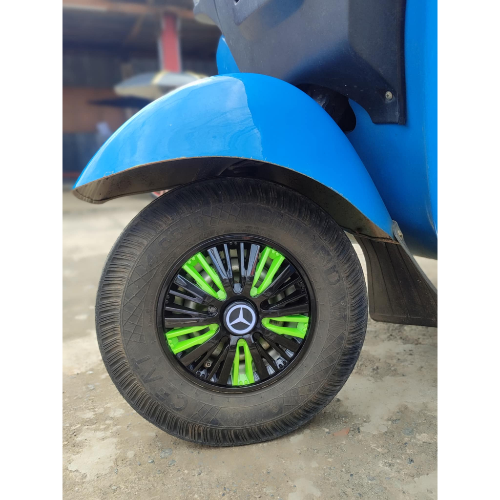 Three Wheeler Wheel Cap Cover Rim Cover New Design FERRAI Cup Bajaj RE ...