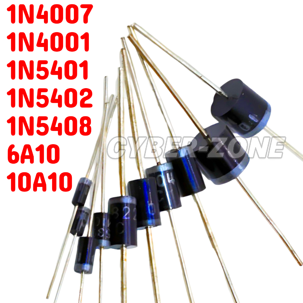 Assorted Rectifier Diodes Set – 1N4001 1N4007 1N5401 1N5402 1N5408 6A10 ...