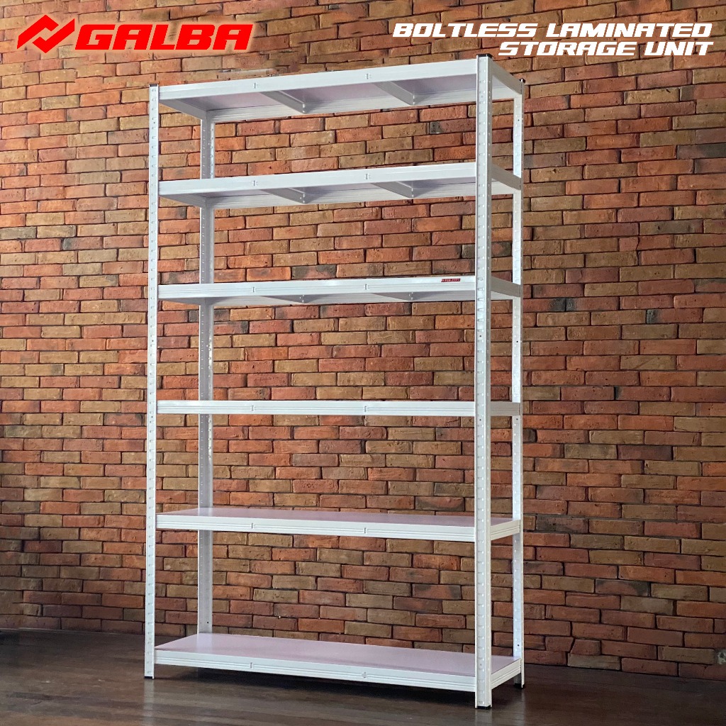 GALBA Boltless LAMINATED MDF Storage Steel Rack Adjustable 5 Layers ...