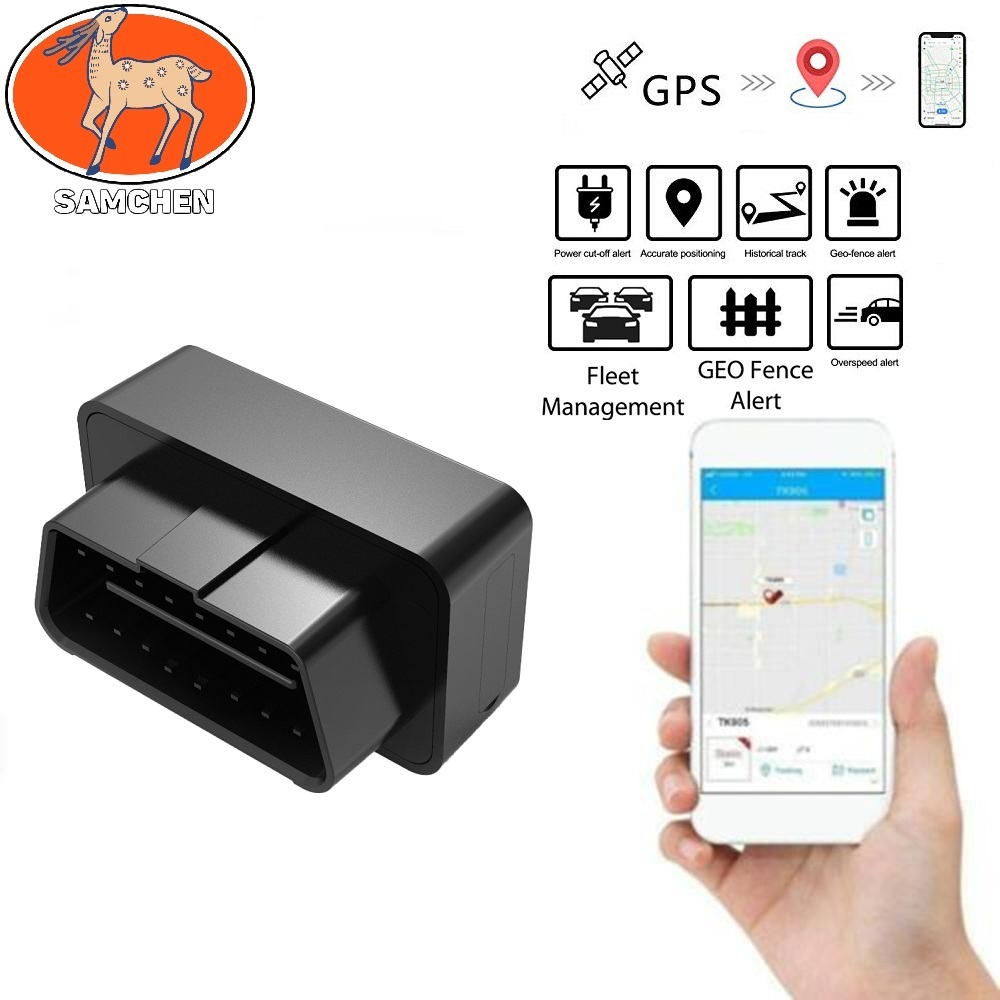 Samchen Mini OBD Car GPS Tracker Plug and play OBD2 Tracker Real-time ...