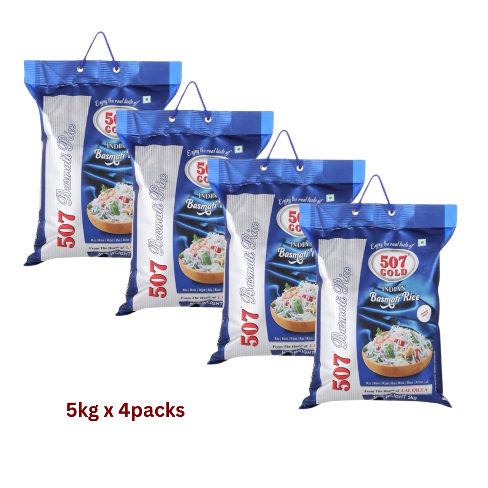 507 Gold Indian Basmati Rice 20kg (4 x 5kg) – Premium Long Grain, Pearl ...