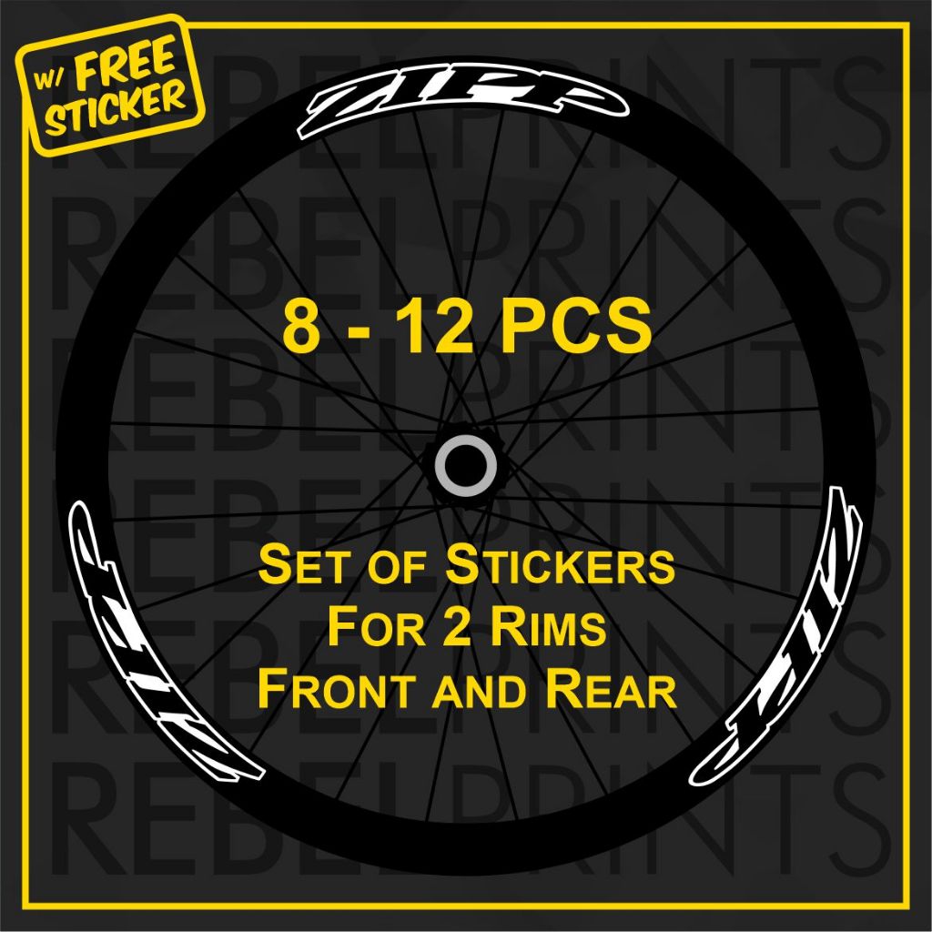 ZIPP Outline (8 or 12 pcs) 700c 30mm Wheel Rim Sticker Decal Vinyl for ...