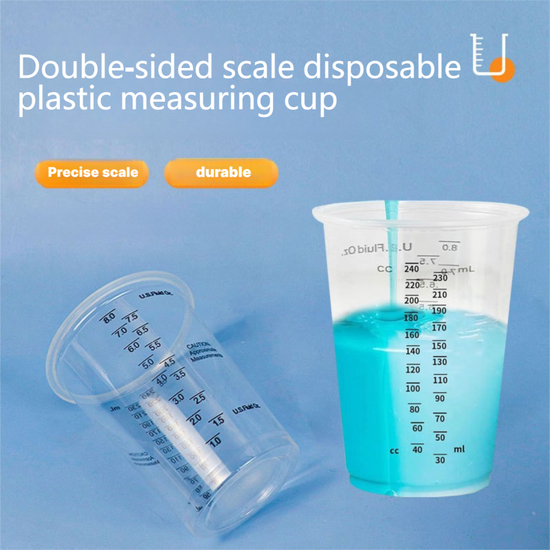 Transparent Plastic Measuring Cup Disposable Measuring Cup with scale ...