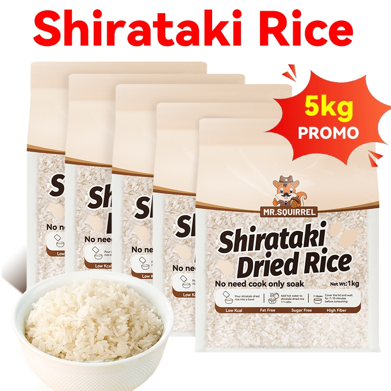 Mr.Squirrel 5KG Shirataki Rice Original 1KG Shiratake Rice | Shopee ...