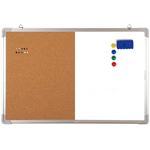 2in1 Combination Whiteboard Bulletin Board Set Dry Erase/Cork Board