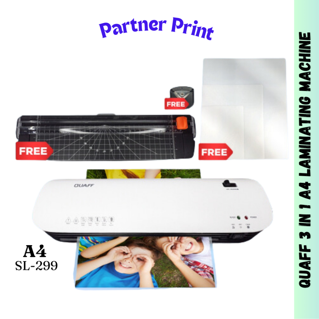 SL-299 QUAFF Laminating Machine 3-in-1 Hot and Cold Laminator A4 Size ...