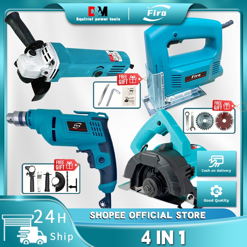 1300w 4in1 woodworking set circular saw grinder and drill set planer