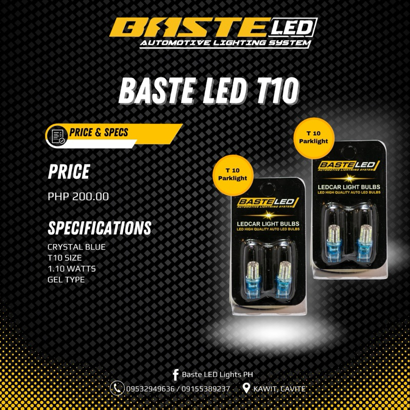 Baste LED T10 Gel Crystal Blue (PAIR) | Shopee Philippines