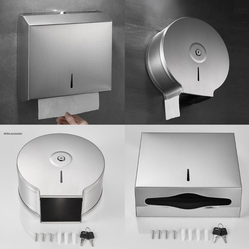 Stainless Steel 304 Wall Mounted Brushed Finish Tissue Case With Key