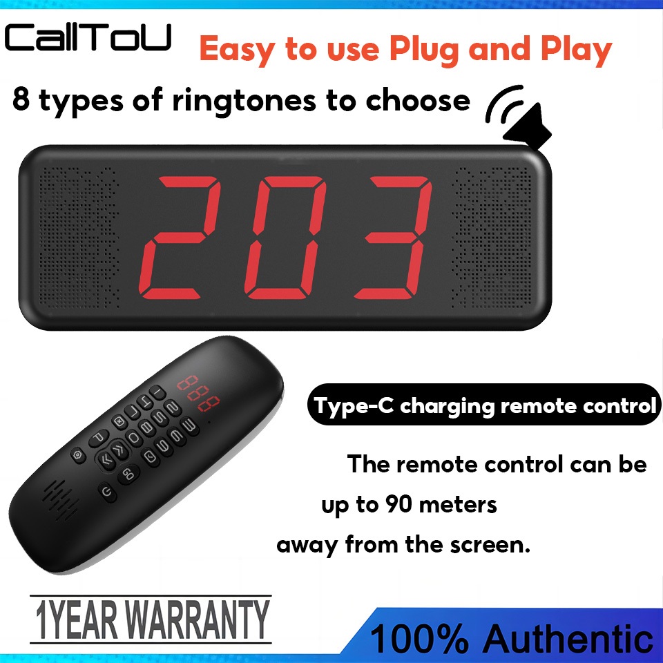 CallToU Dual Speaker 3 Digit Queue Calling System Take A Number ...